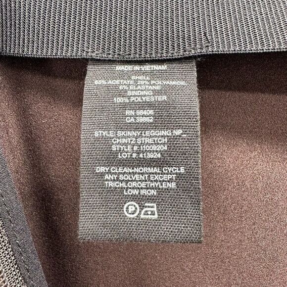 Theory NP Chintz Skinny Legging Stretch Ankle‎ Zip Size 6 Brown Preppy Date Glam - Picture 12 of 12
